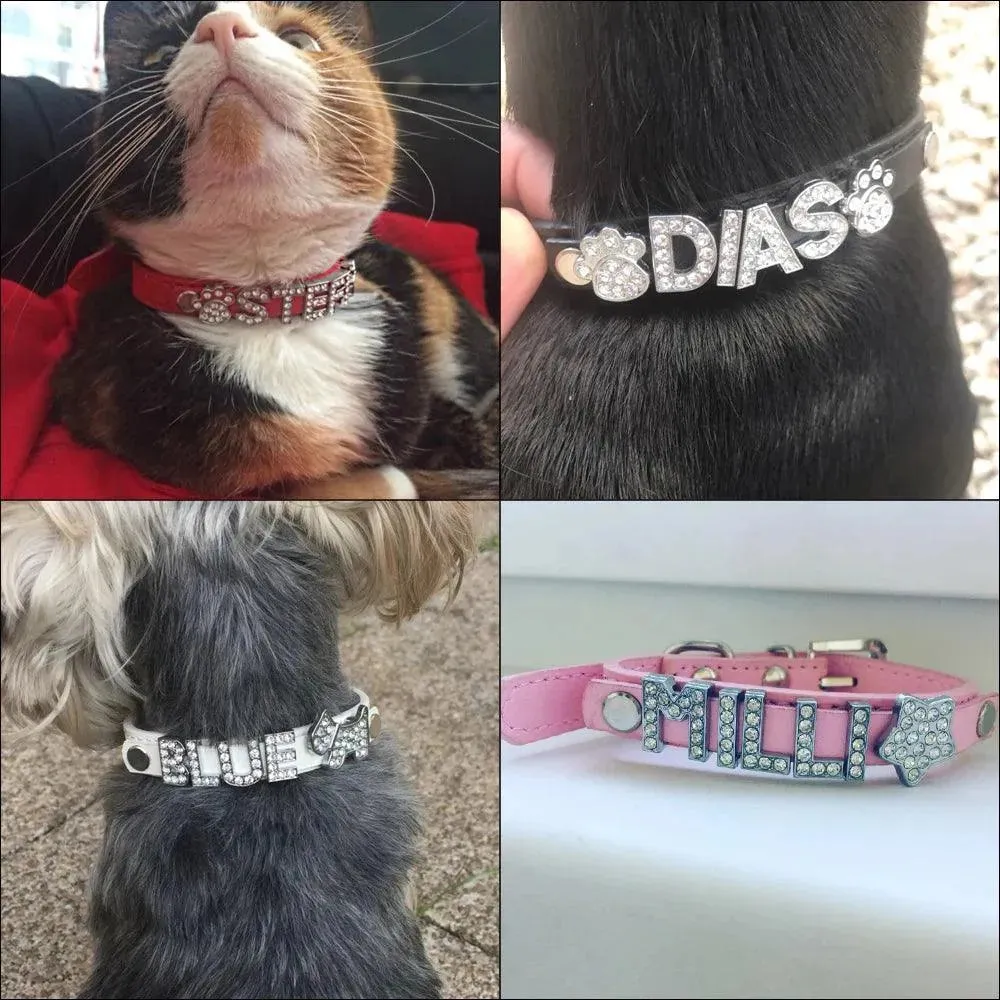 Bling Rhinestone Personalized Pet Collars