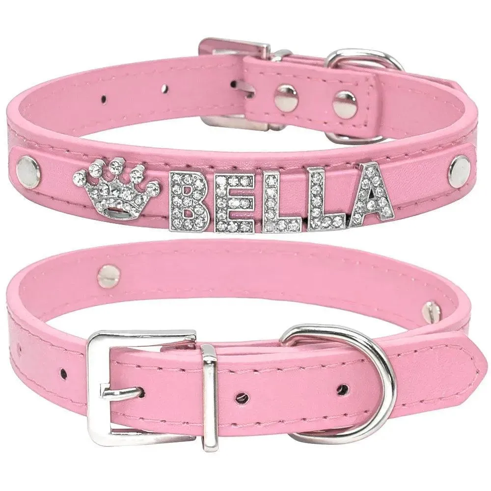 Bling Rhinestone Personalized Pet Collars