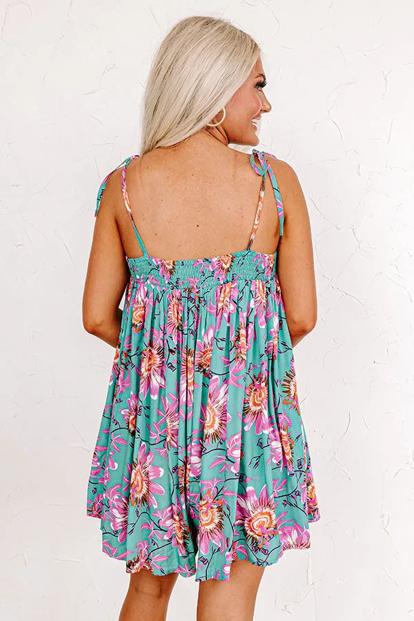 Bloom With A View Romper In Turquoise