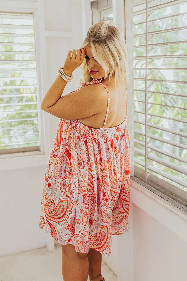 Bloom With A View Satin Romper In Coral Curves