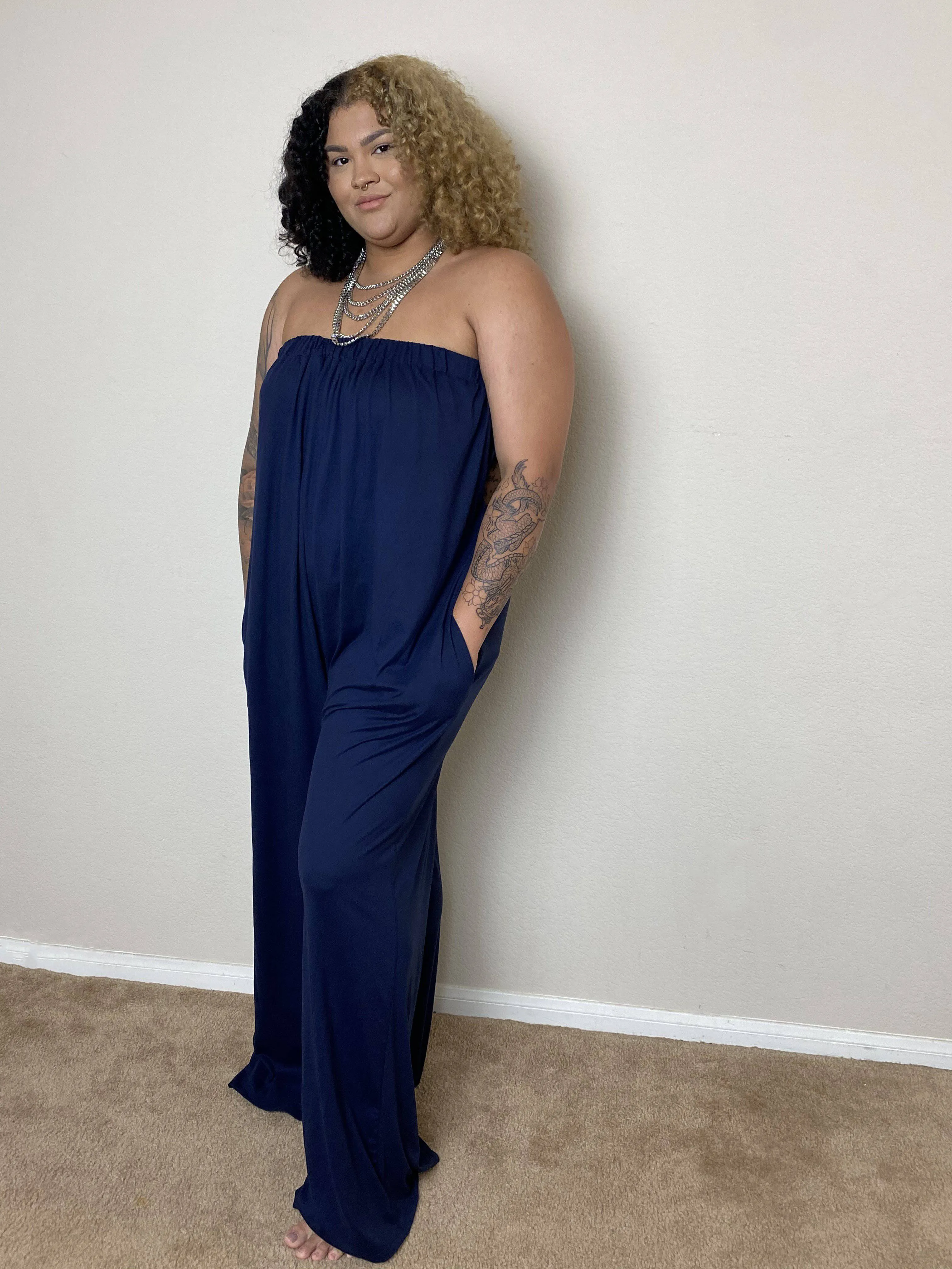 Blue Bombshell Plus Size Romper