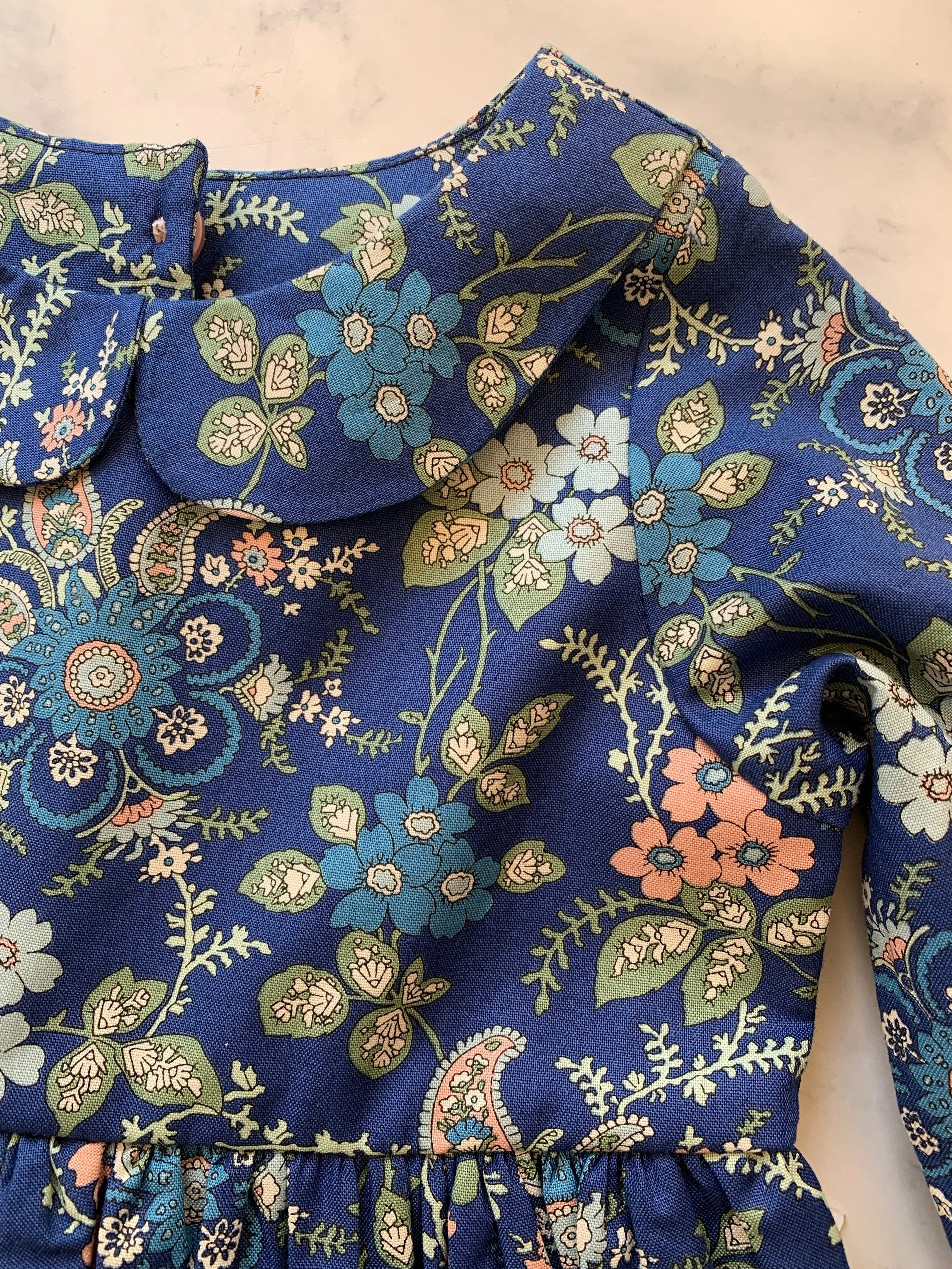 Blue Floral long sleeve dress