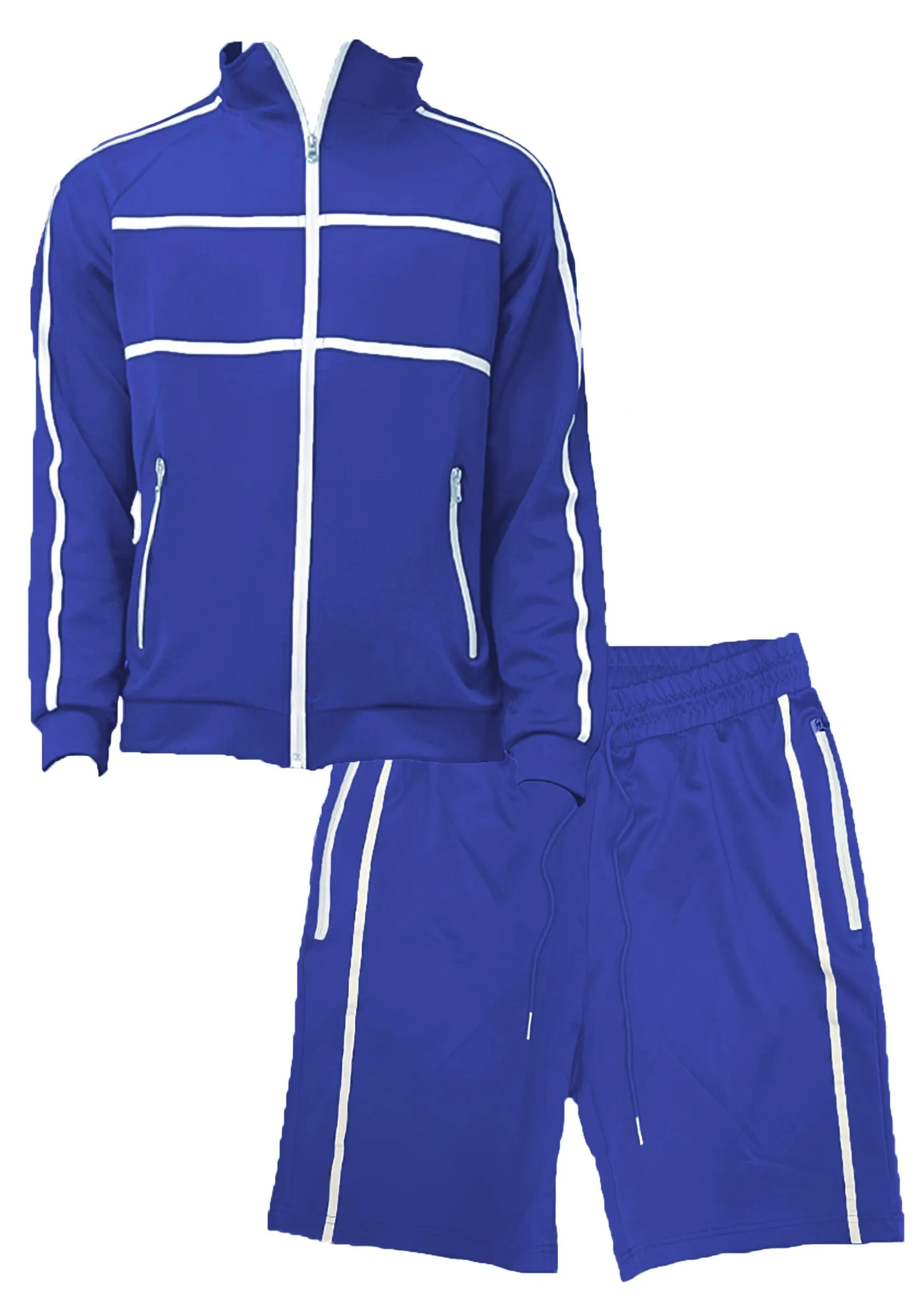 Blue Jordan Track Jacket Short Set