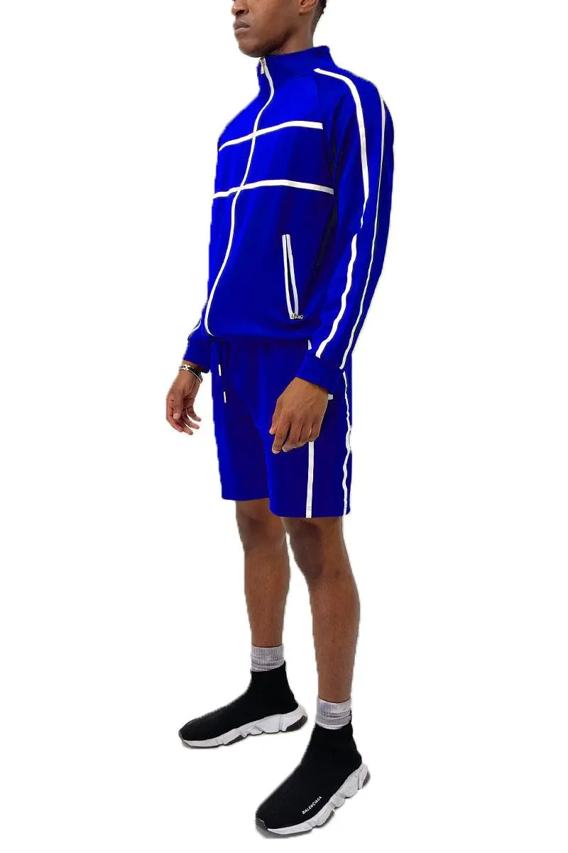 Blue Jordan Track Jacket Short Set