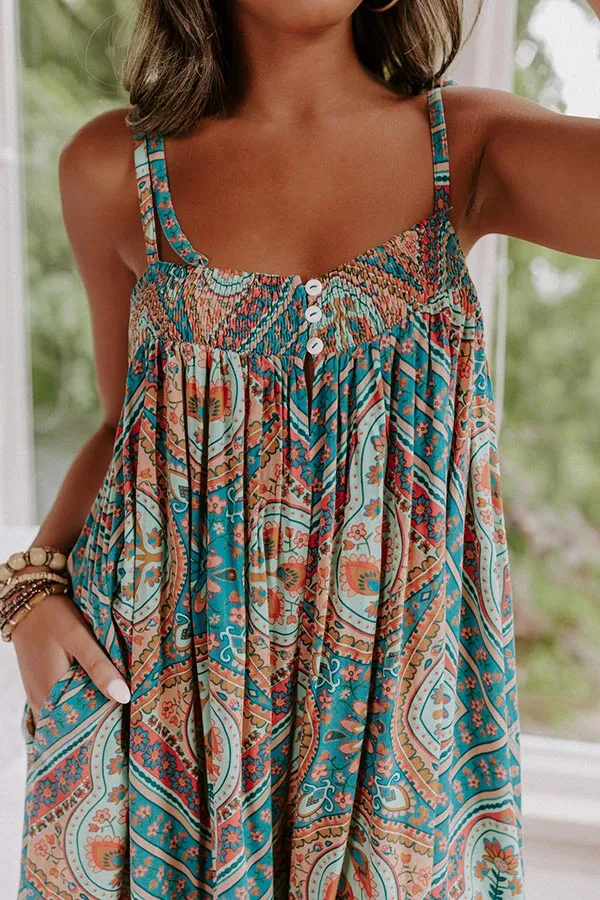 Book The Trip Romper In Turquoise