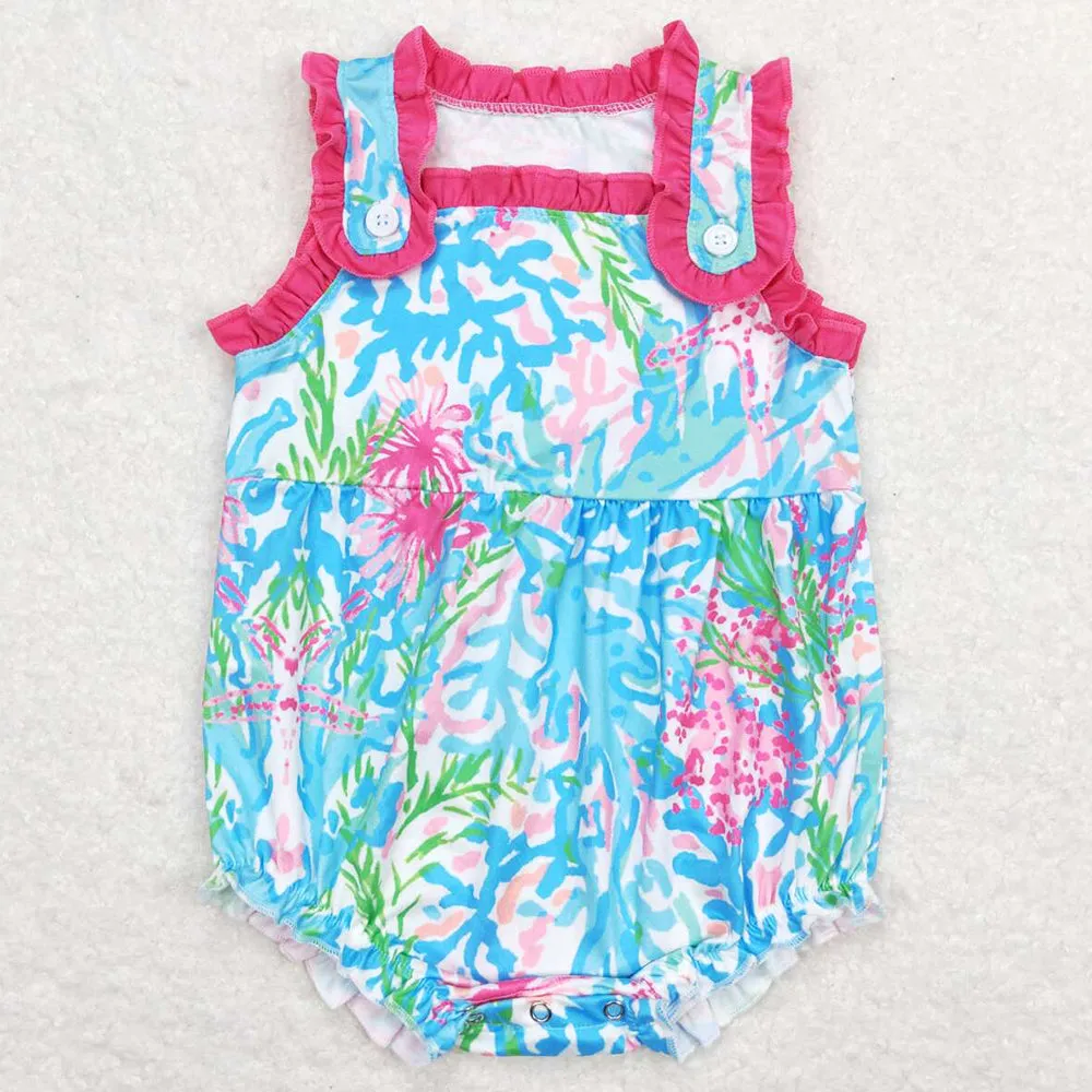 Boutique Baby Infant Girls Rompers Flowers Sleeveless Rompers SR1292