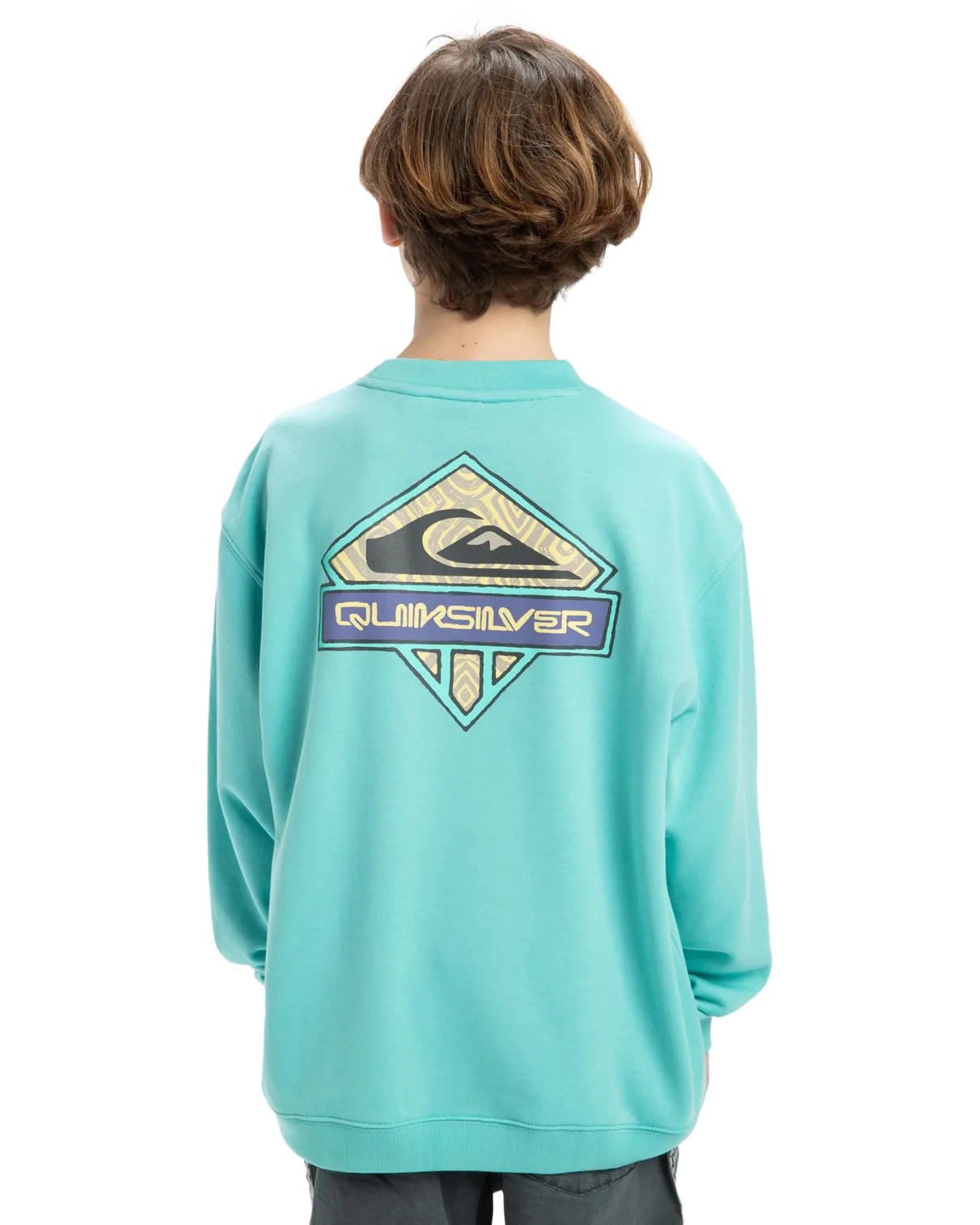 Boys Spin Cycle Crew Sweatshirt in Aqua Sky