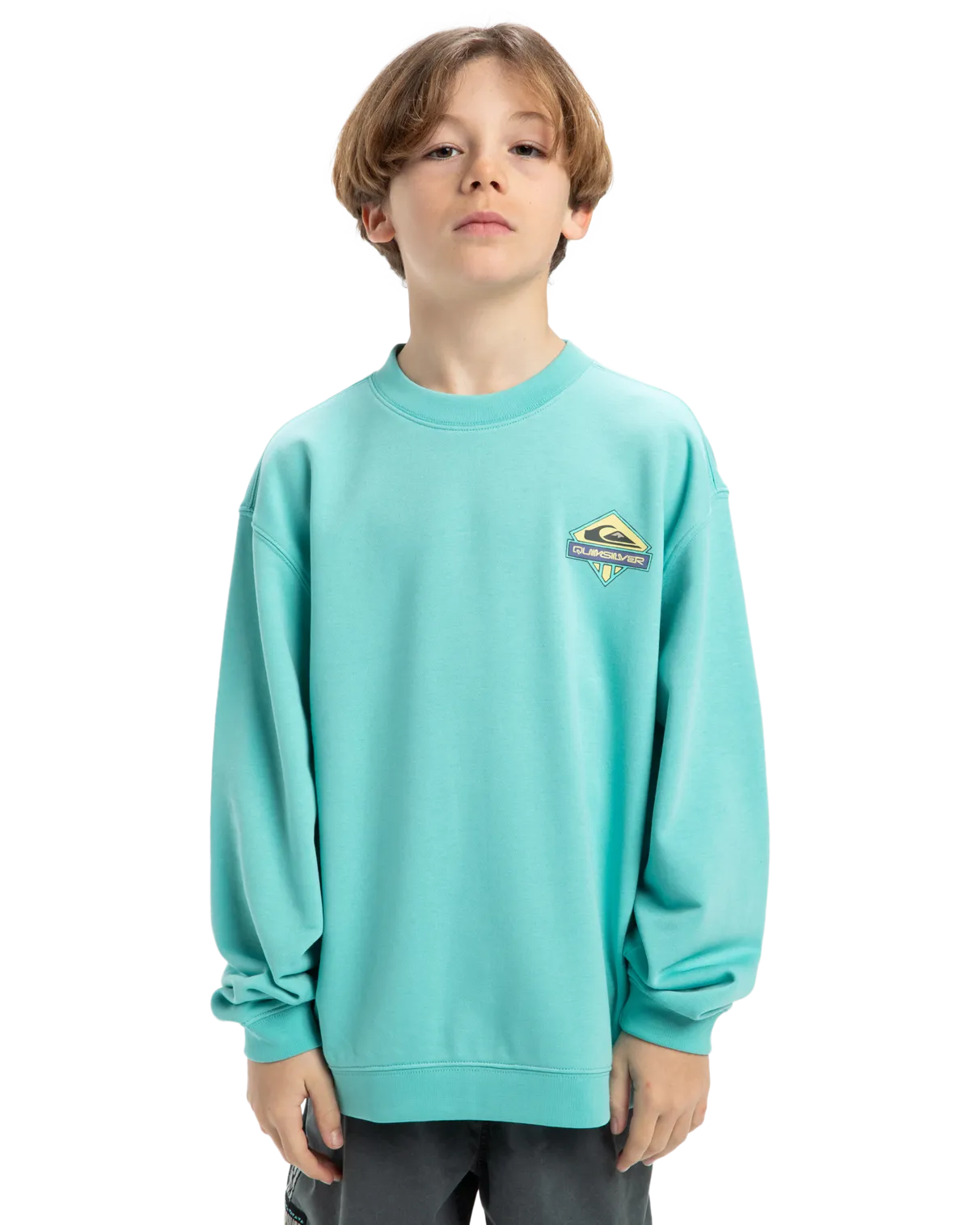 Boys Spin Cycle Crew Sweatshirt in Aqua Sky