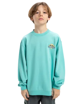 Boys Spin Cycle Crew Sweatshirt in Aqua Sky