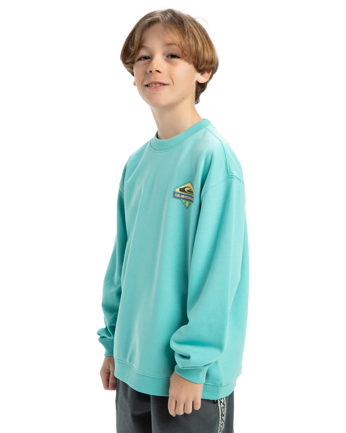 Boys Spin Cycle Crew Sweatshirt in Aqua Sky