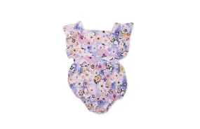 Bubble Romper in Purple Flowers