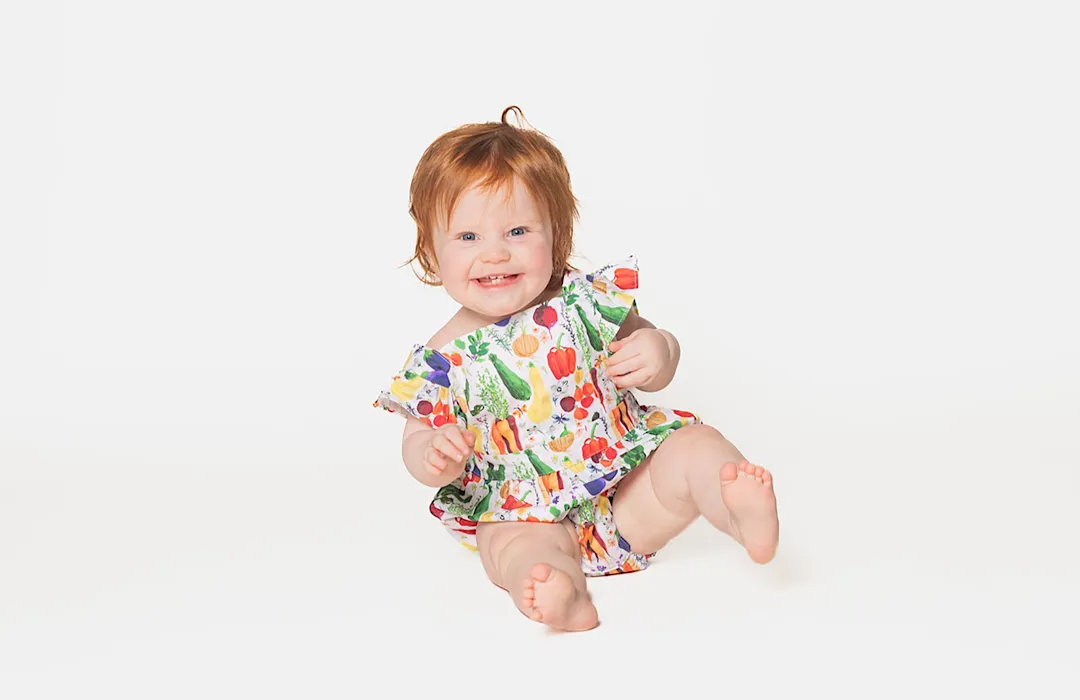 Bubble Romper in Veggies