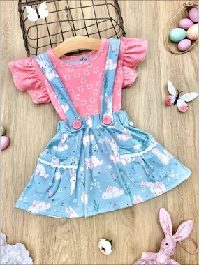 Bunny, I'm Home Pocket Overall Skirt Set