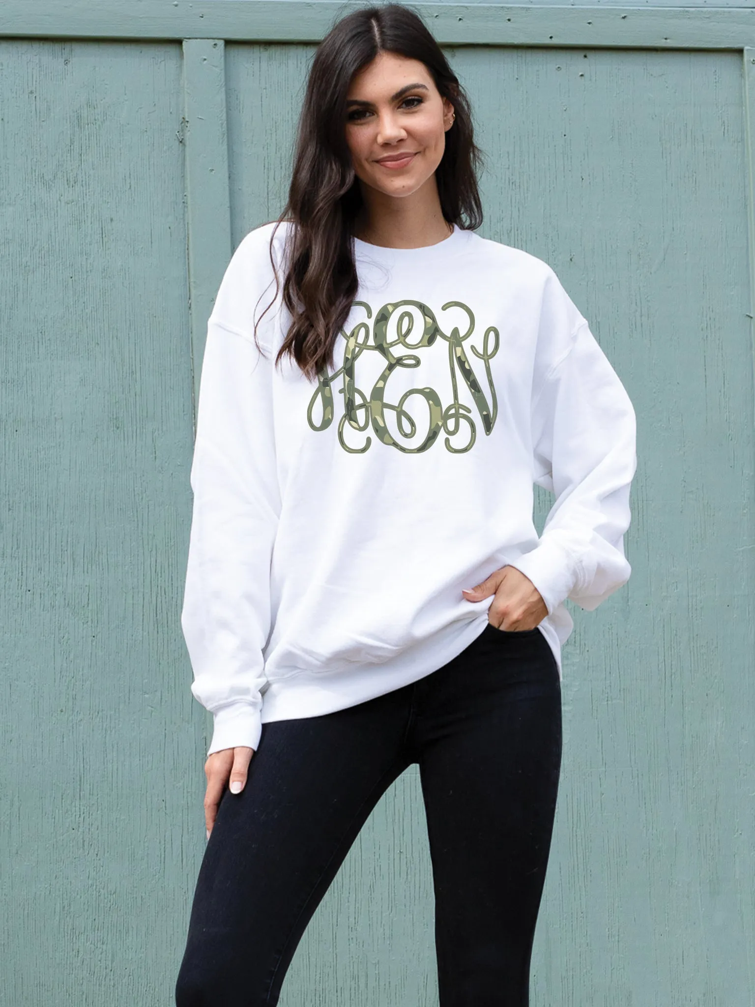 Camo Monogram Sweatshirt - White