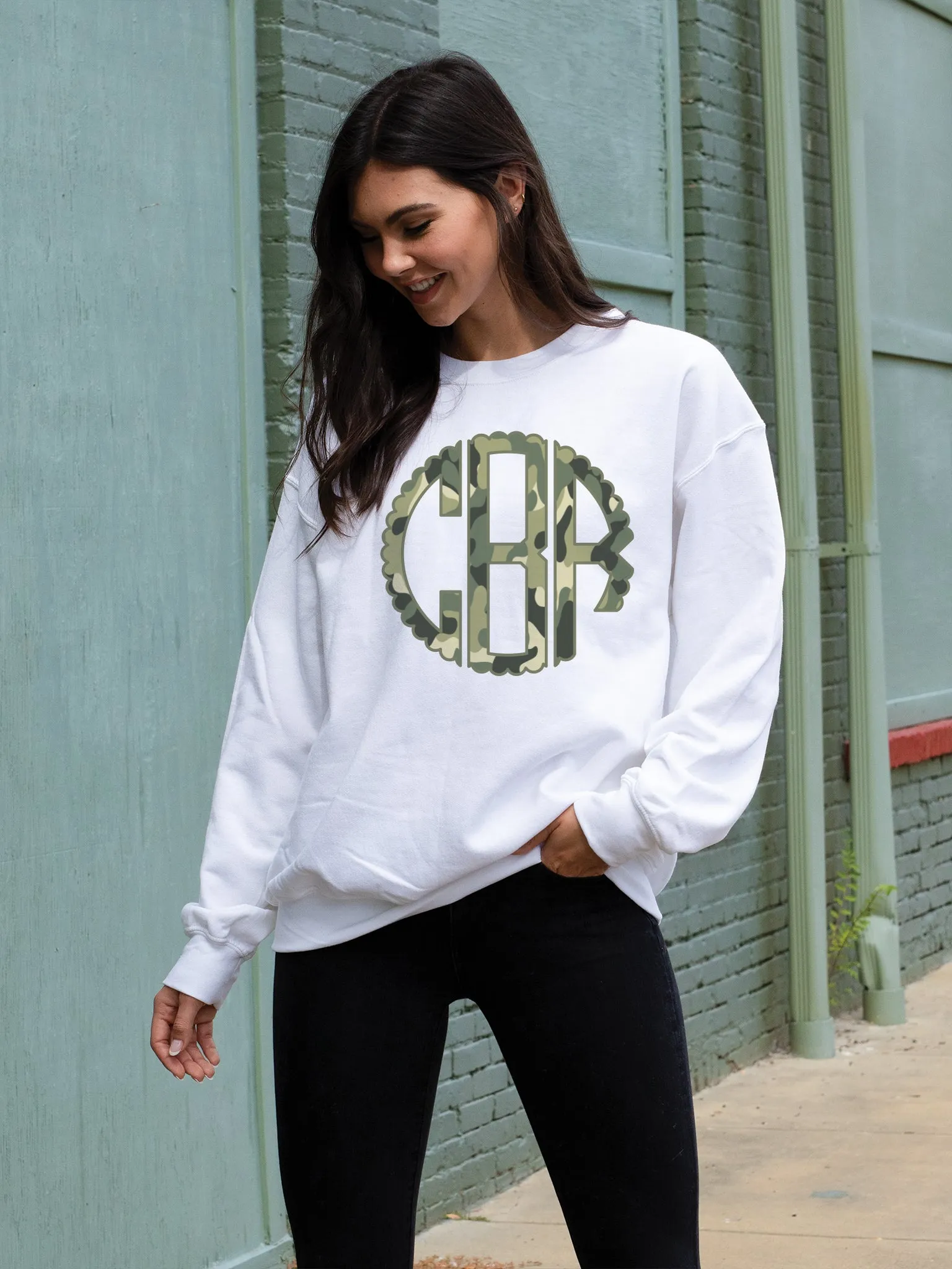 Camo Monogram Sweatshirt - White