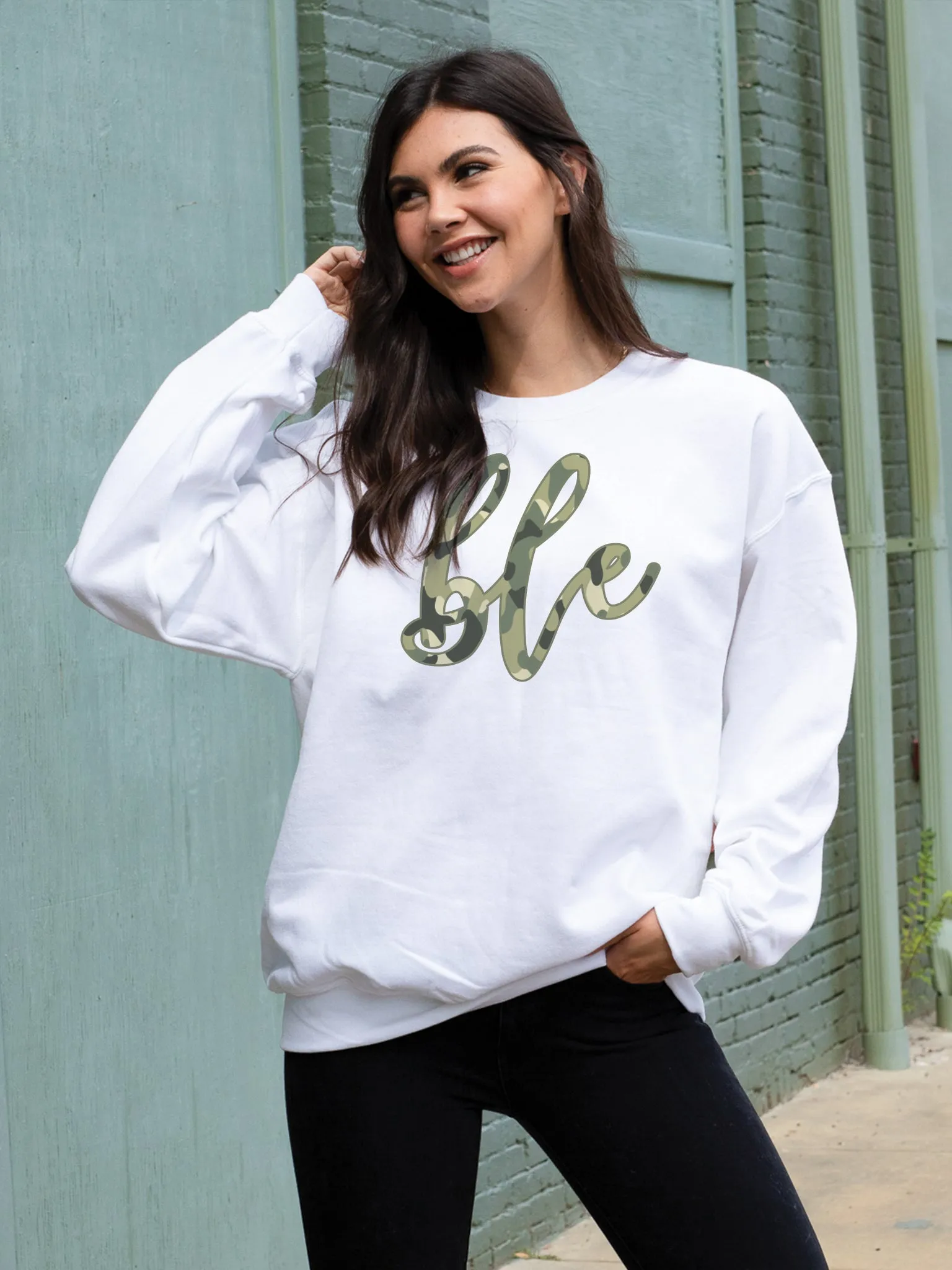 Camo Monogram Sweatshirt - White