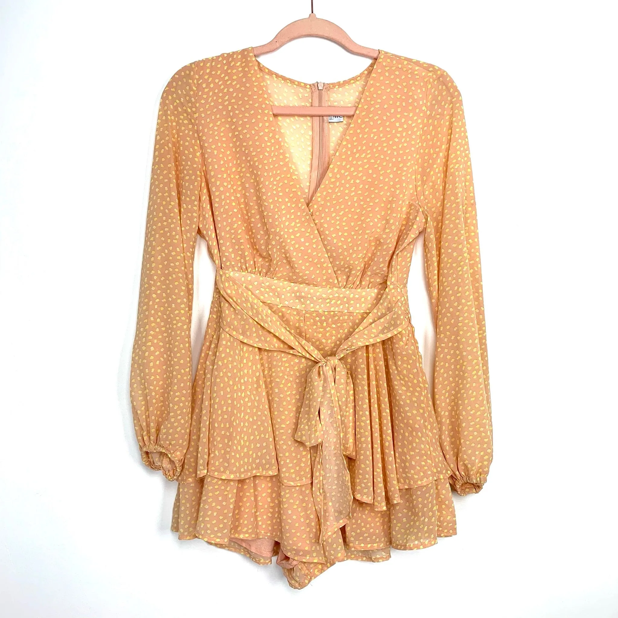 Chicwish Peach/Yellow Romper- Size S