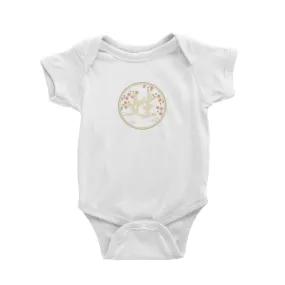 Chinese New Year Patterned Surname with Flower Baby Romper  Personalizable Designs