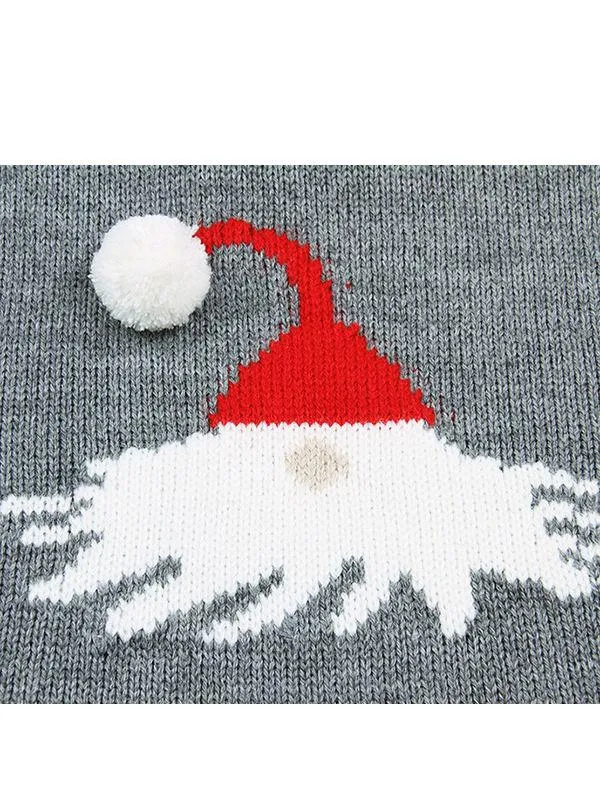 Christmas Pom Hat Baby Crochet Onesies Overall