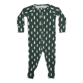 Christmas Trees Small Ribbed Zip Romper