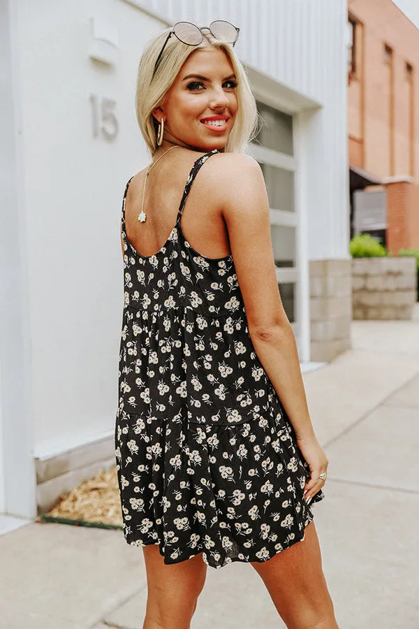 Coastal Cabana Floral Romper In Black