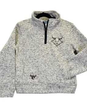 Cowboy Hardware Boys Barbed Diamond Skull Speckle Fleece Quarter Zip Pullover