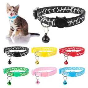 Crack Print Breakaway Nylon Cat & Dog Collars With Bell