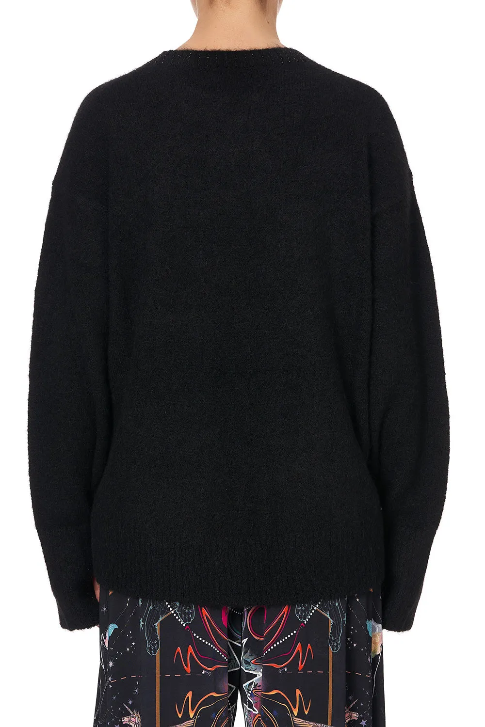 CREW NECK JUMPER WITH SPLIT SLEEVE MOONLIT MUSINGS