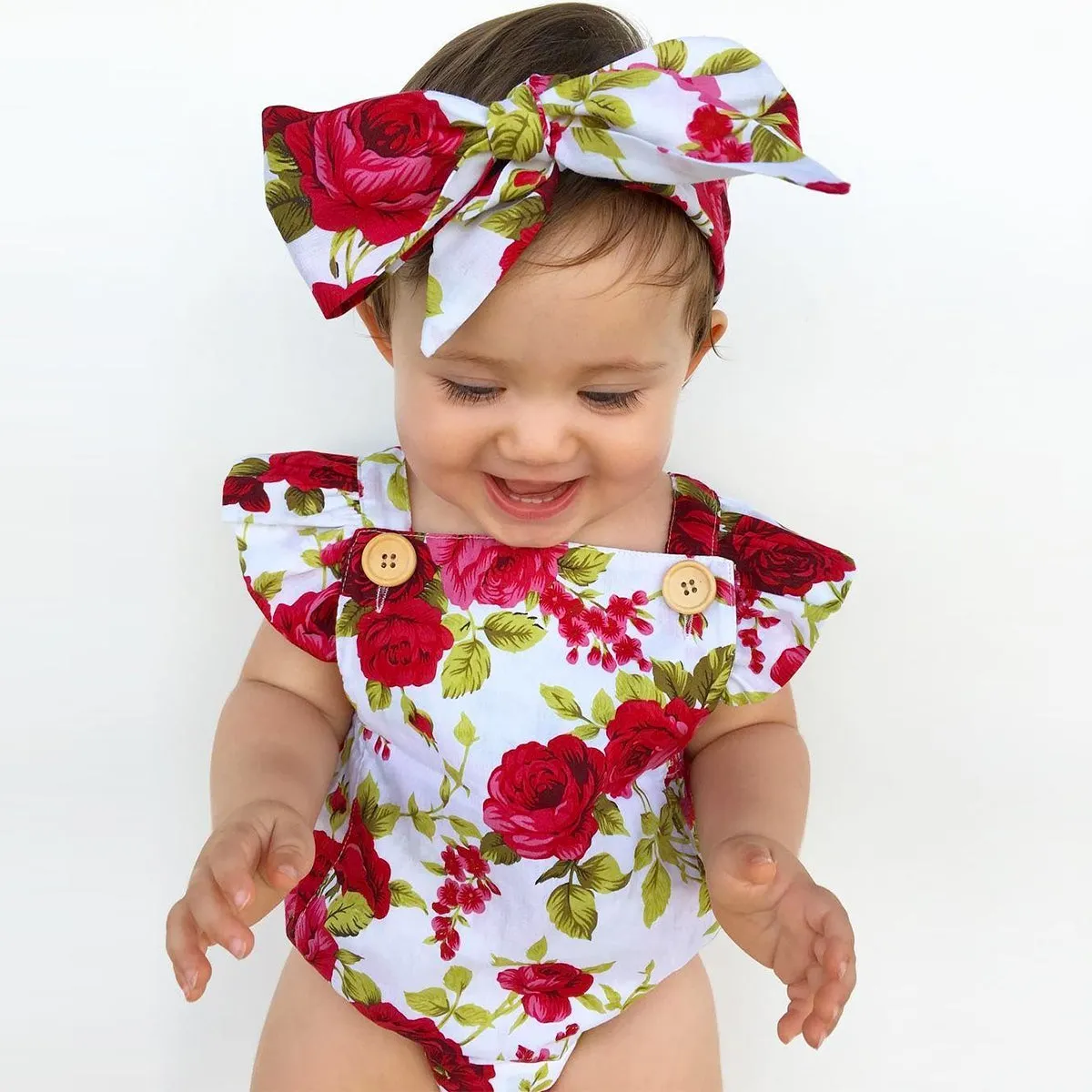 Cute Floral Romper & Headband