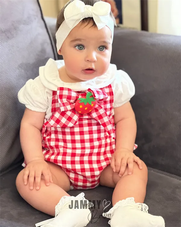 darlene strawberry romper set