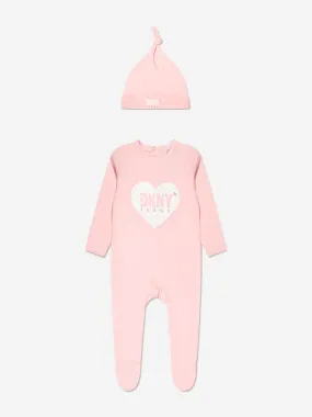 DKNY Baby Girls 2 Piece Hanging Gift Set in Pink