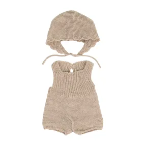 Dolls Knitted Romper    Bonnet (38cm dolls)