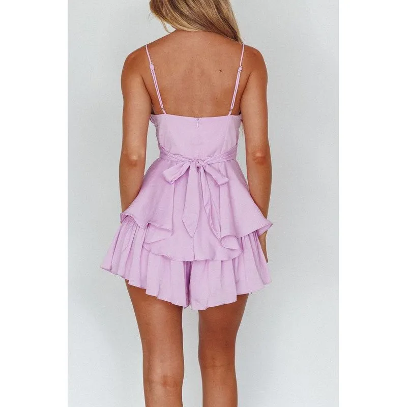 DOUBLE RUCHED CAMI MINI DRESS