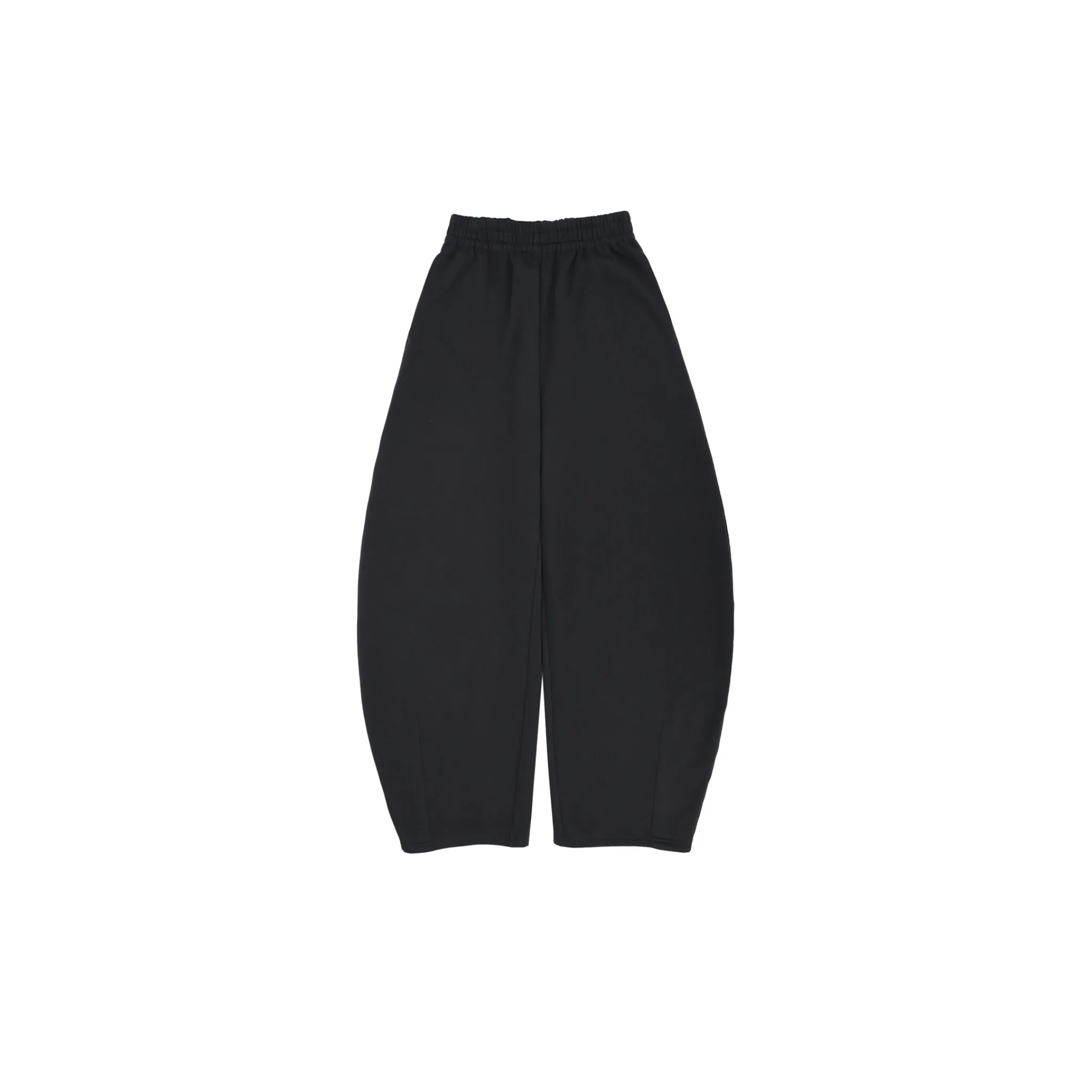 Egg-shaped Cuffed Fleece Sweatpants in Dark Grey