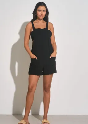 Elan Selena Front Pocket Romper - Black ***FINAL SALE***