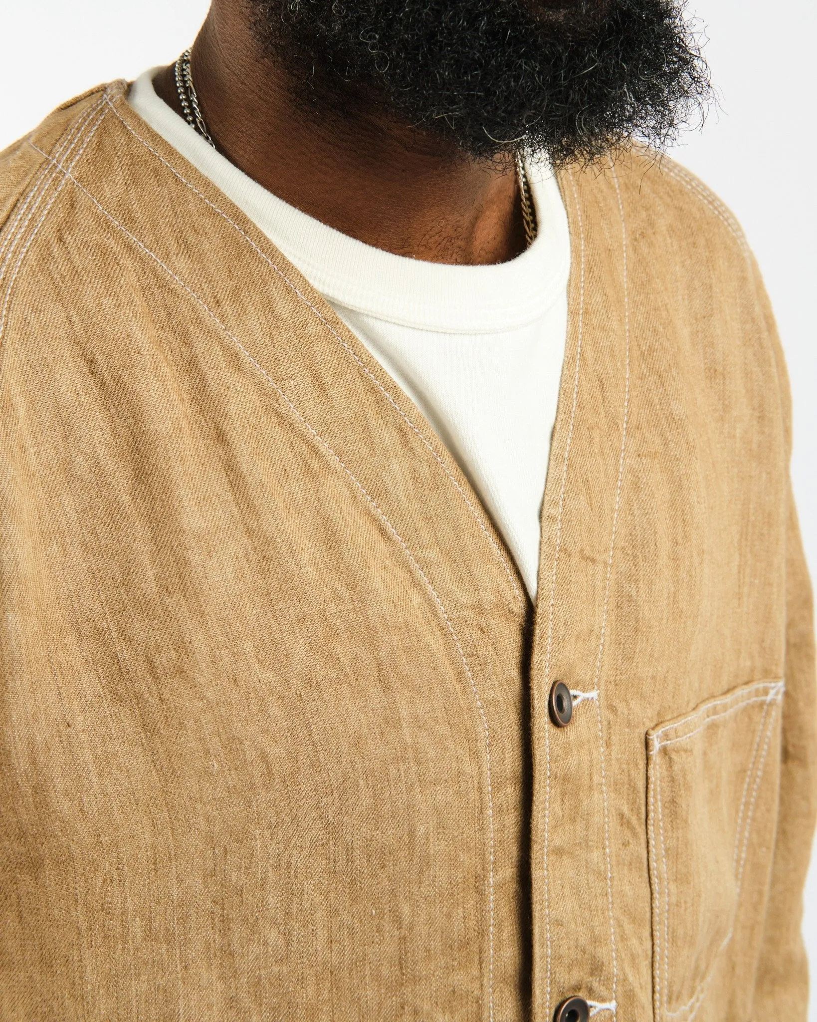 Engineer Jacket Twill Linen Brown