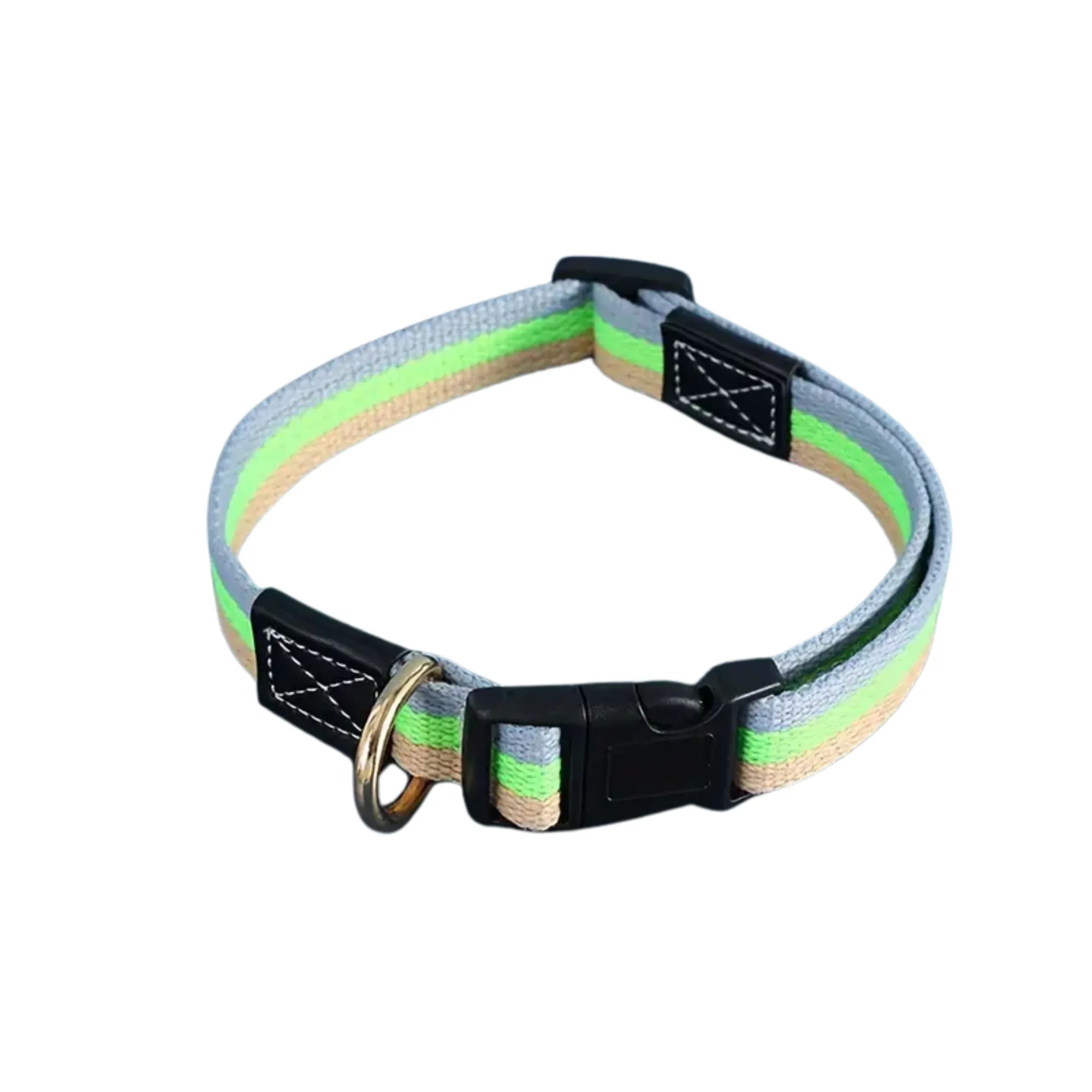 Everking Adjustable Colourful Dog Collars - Green - Large