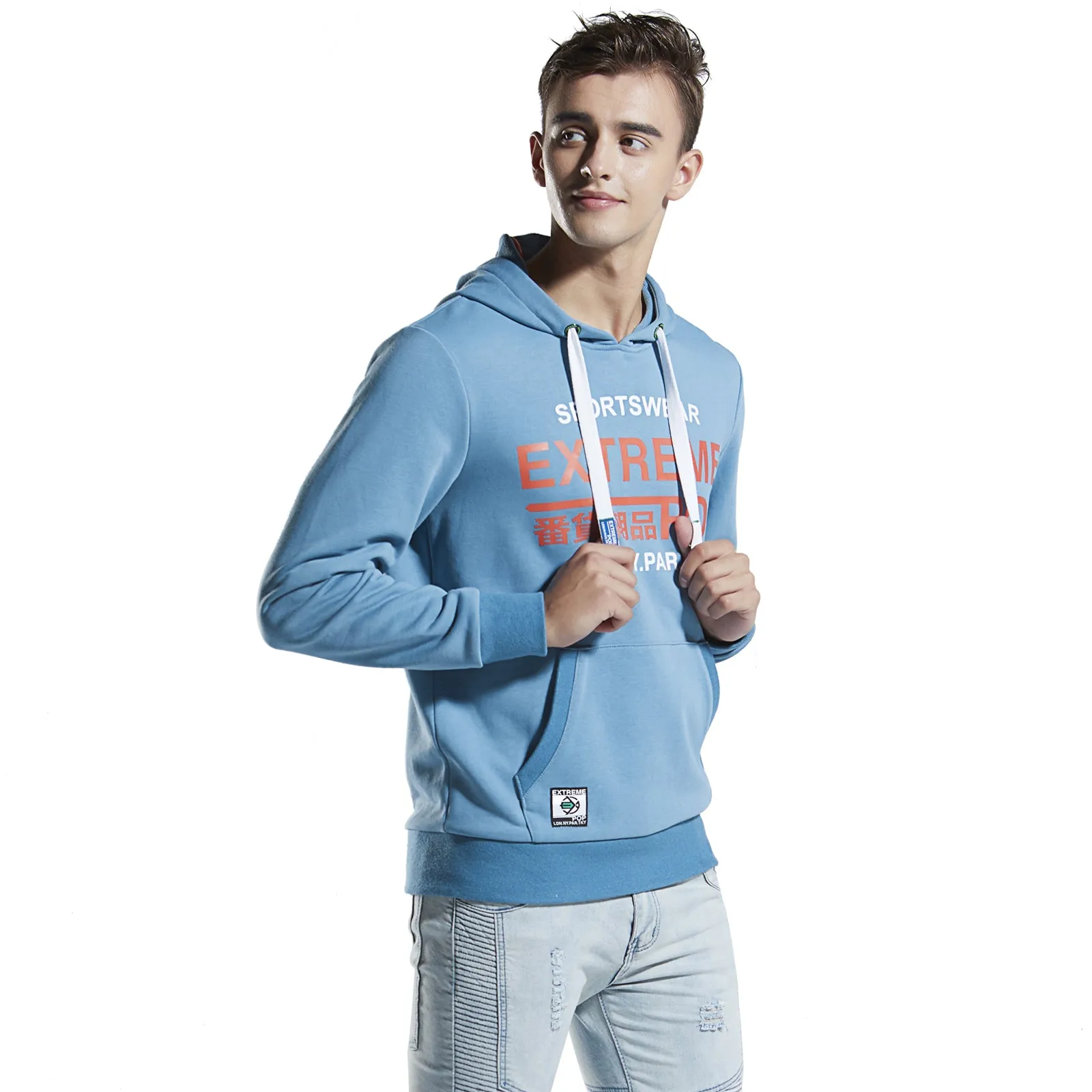 Extreme pop mens Hoodie Sweatshirt Garment Washed