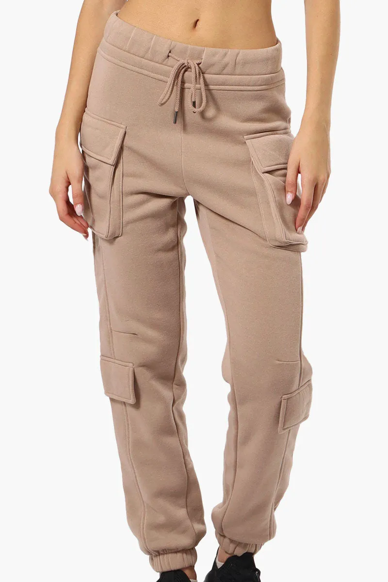 Fahrenheit Tie Waist 4 Pocket Cargo Joggers - Camel