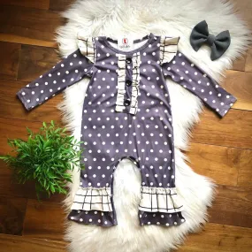 Farmhouse Pinstripe Plaid Infant Romper