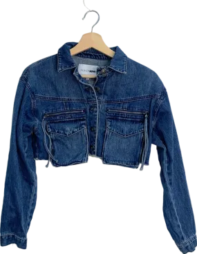 Fashion Nova Blue Denim Cropped Jacket XS