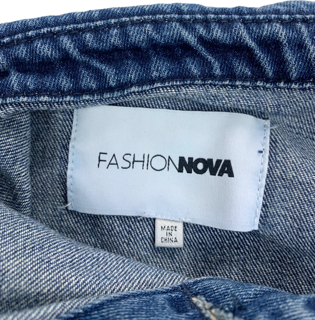 Fashion Nova Blue Denim Cropped Jacket XS