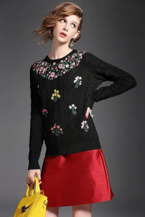 Floral Wool Sweater