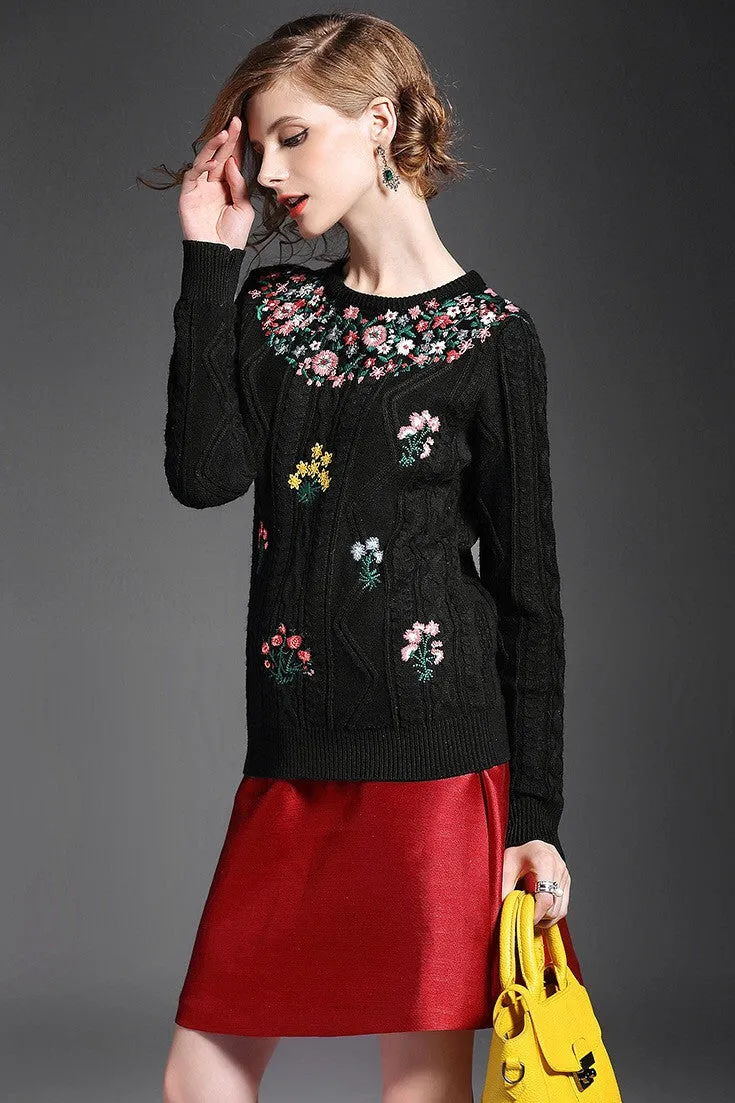 Floral Wool Sweater