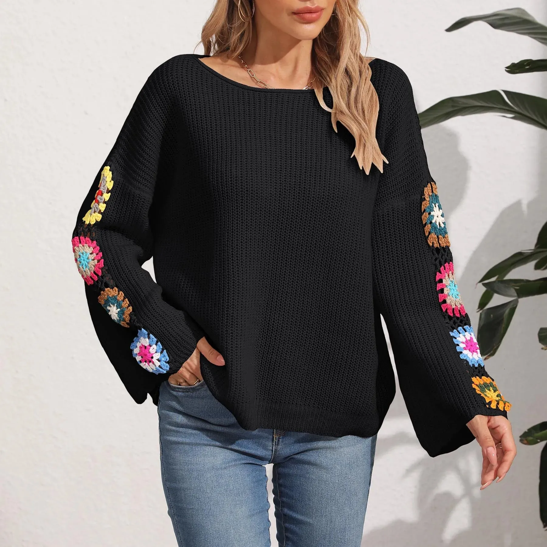 Folk Embroidered Cozy Pullover