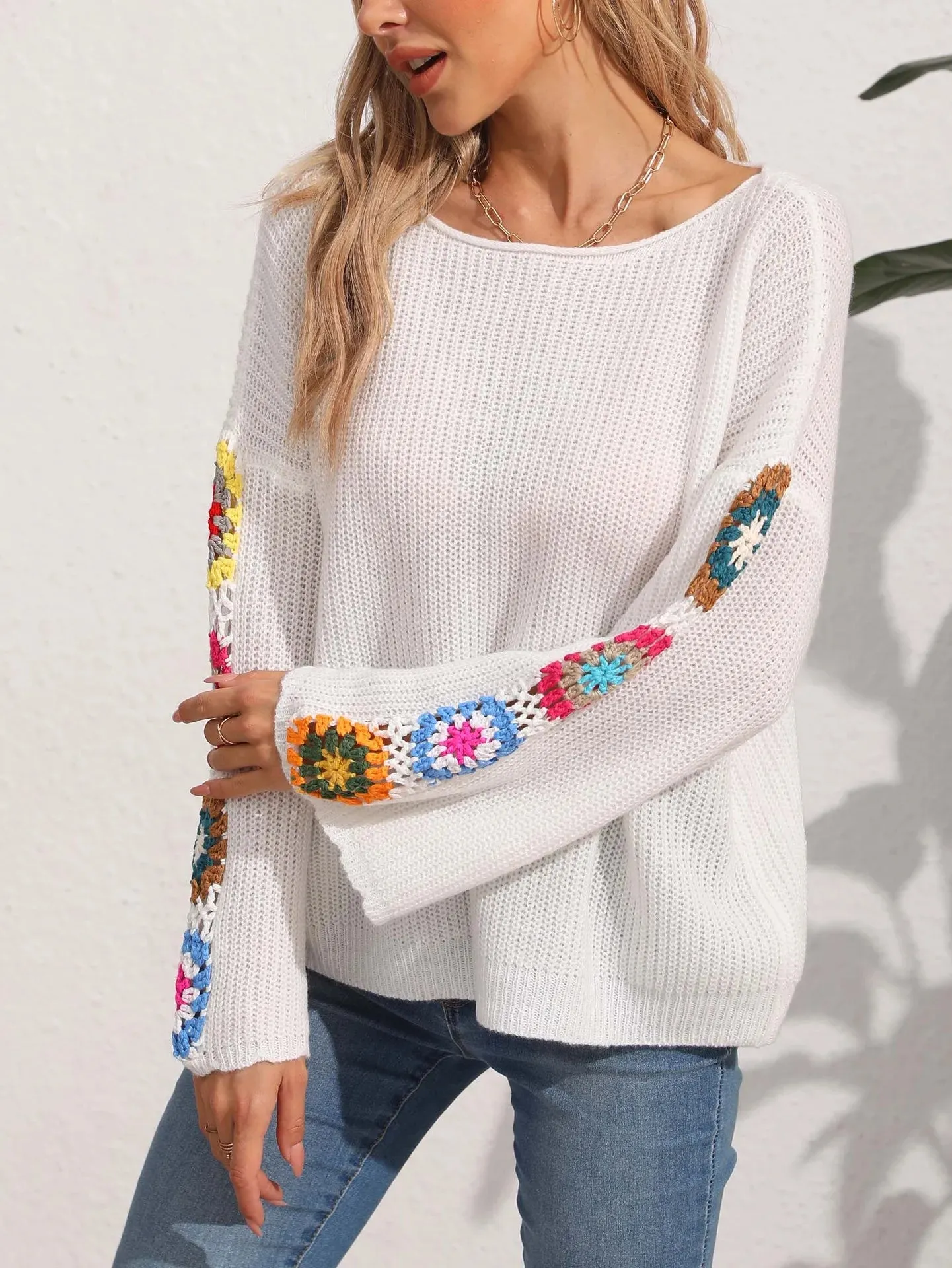 Folk Embroidered Cozy Pullover