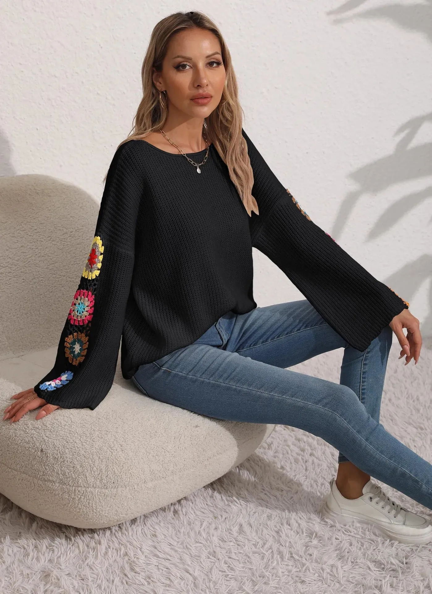 Folk Embroidered Cozy Pullover