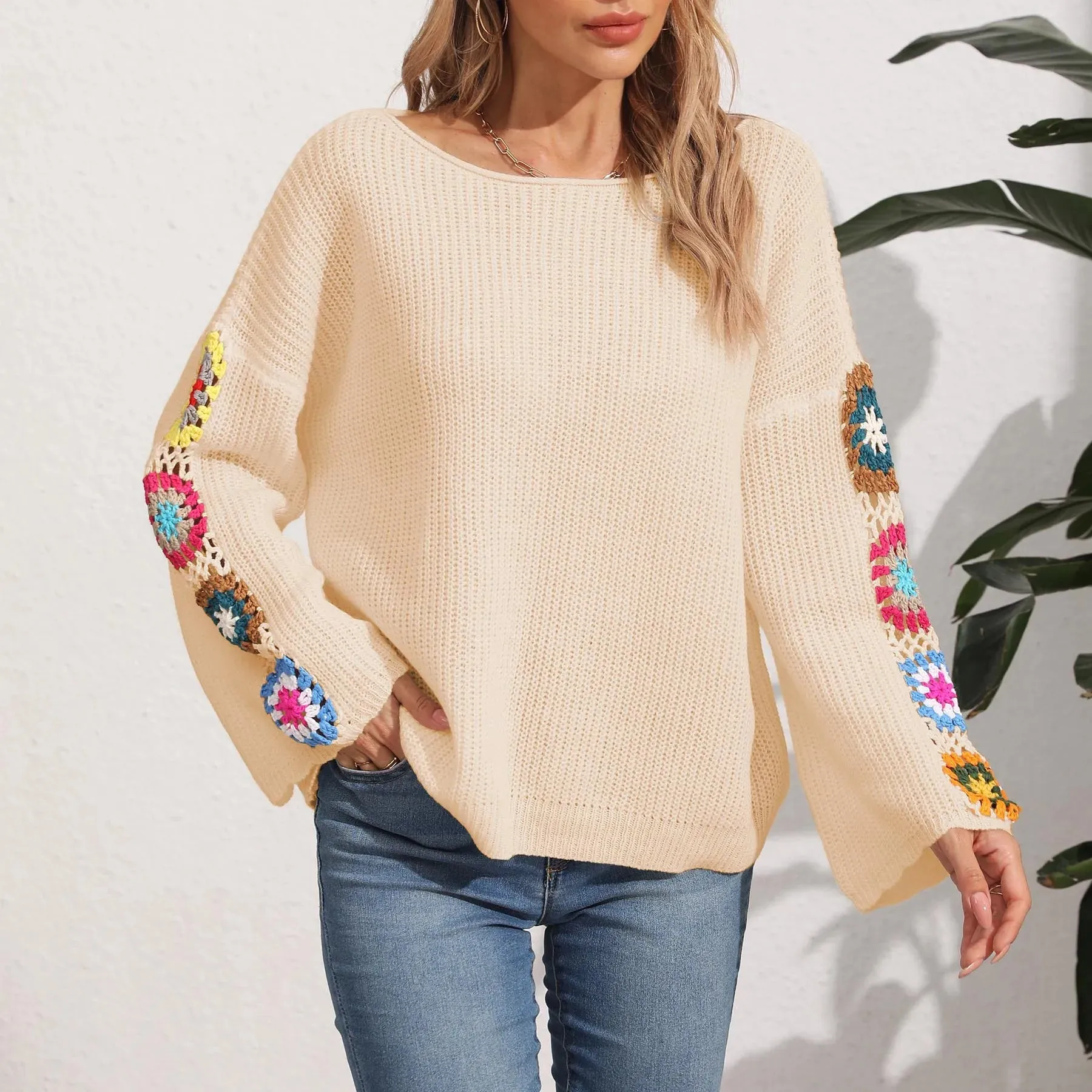 Folk Embroidered Cozy Pullover