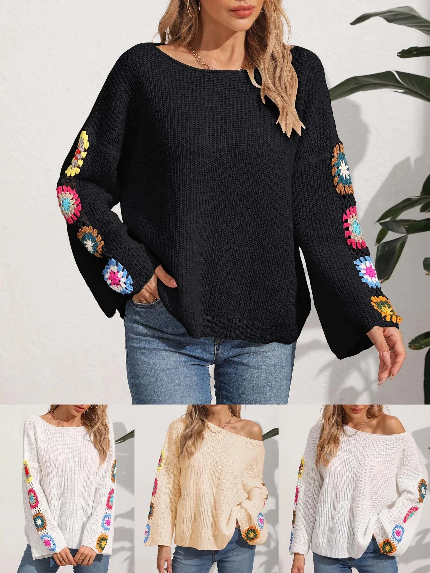 Folk Embroidered Cozy Pullover