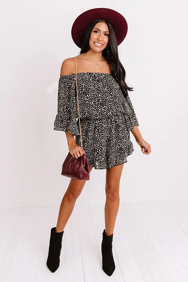 Force Of Fashion Leopard Romper In Black